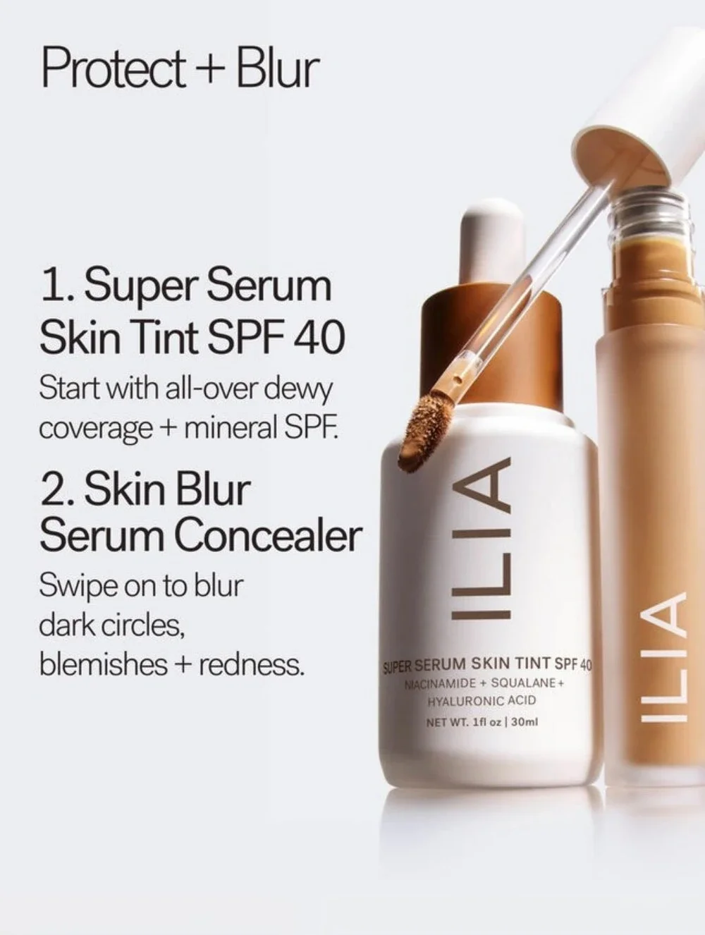 Super Serum Skin Tint Mineral SPF 40 Diaz ST7 Hydrating Dewy Light/Med Coverage